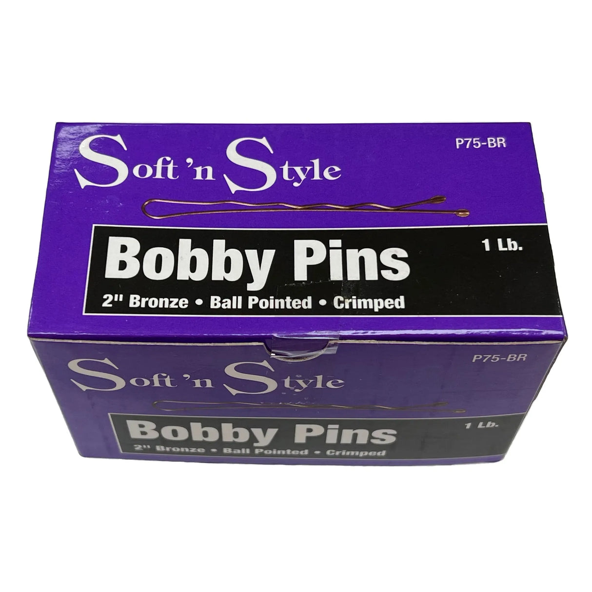 1 Lb. Bobby Pins | 2" | Ball Pointed | Crimped | SOFT N STYLE HAIR COLORING ACCESSORIES SOFT N STYLE Bronze