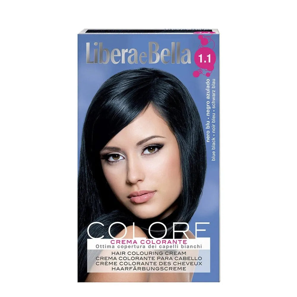Get chic results with Libera E Bella 1.1 Blue Black Hair Coloring Kit.
