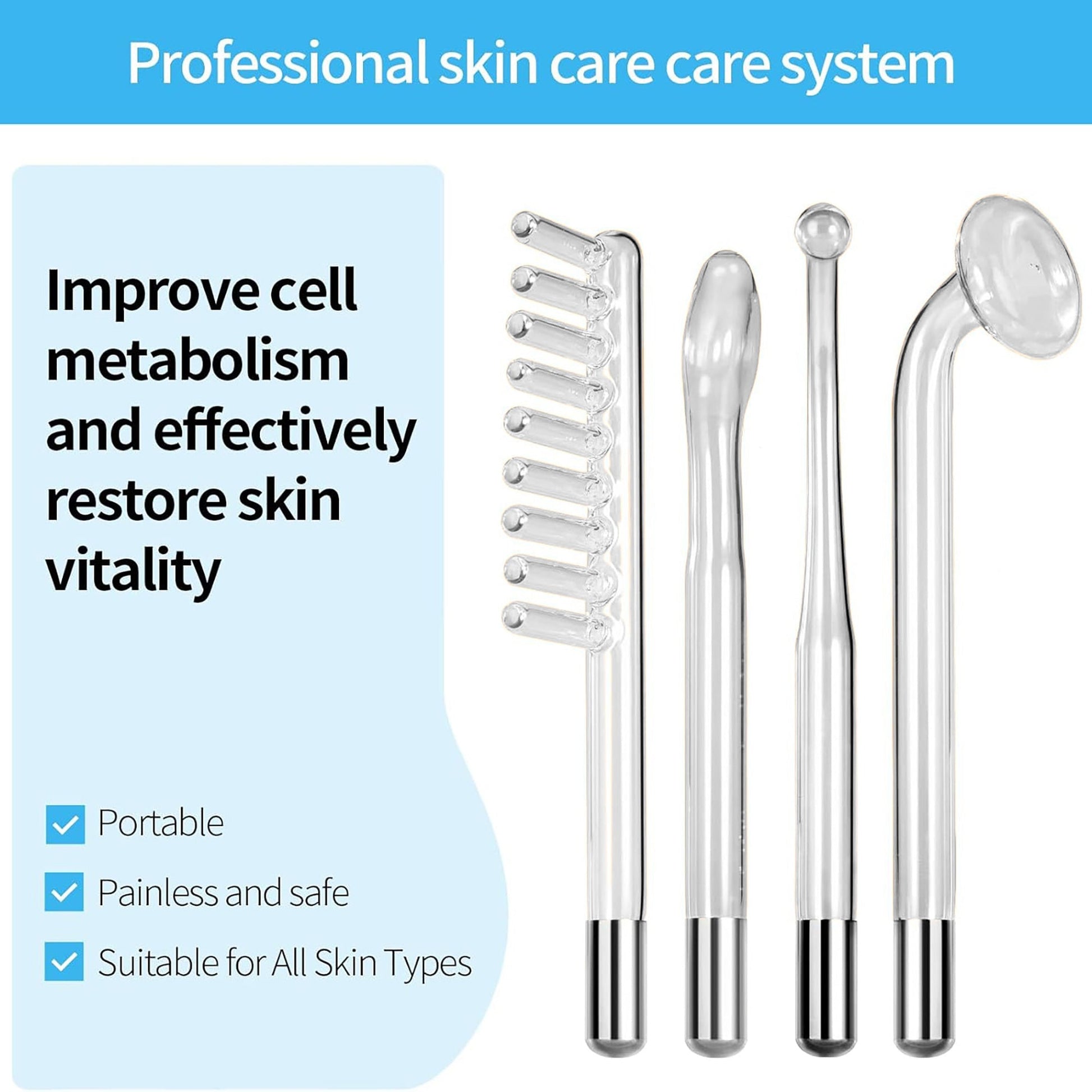 4-in-1 Facial and Scalp Rejuvenation features portable design, painless and safe, and suitable for all skin types.