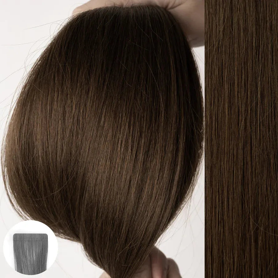 #4 Medium Brown - Straight Tape In Extensions | 22" | 10pcs | 32511 | AQUA Hair Extensions AQUA