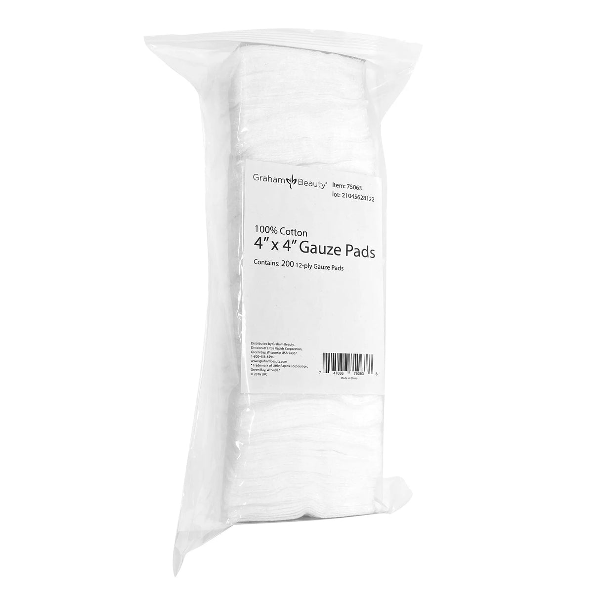 4" x 4" Gauze Pads | 200 12-ply | 100% Cotton | 75063 | GRAHAM BEAUTY Towels GRAHAM BEAUTY