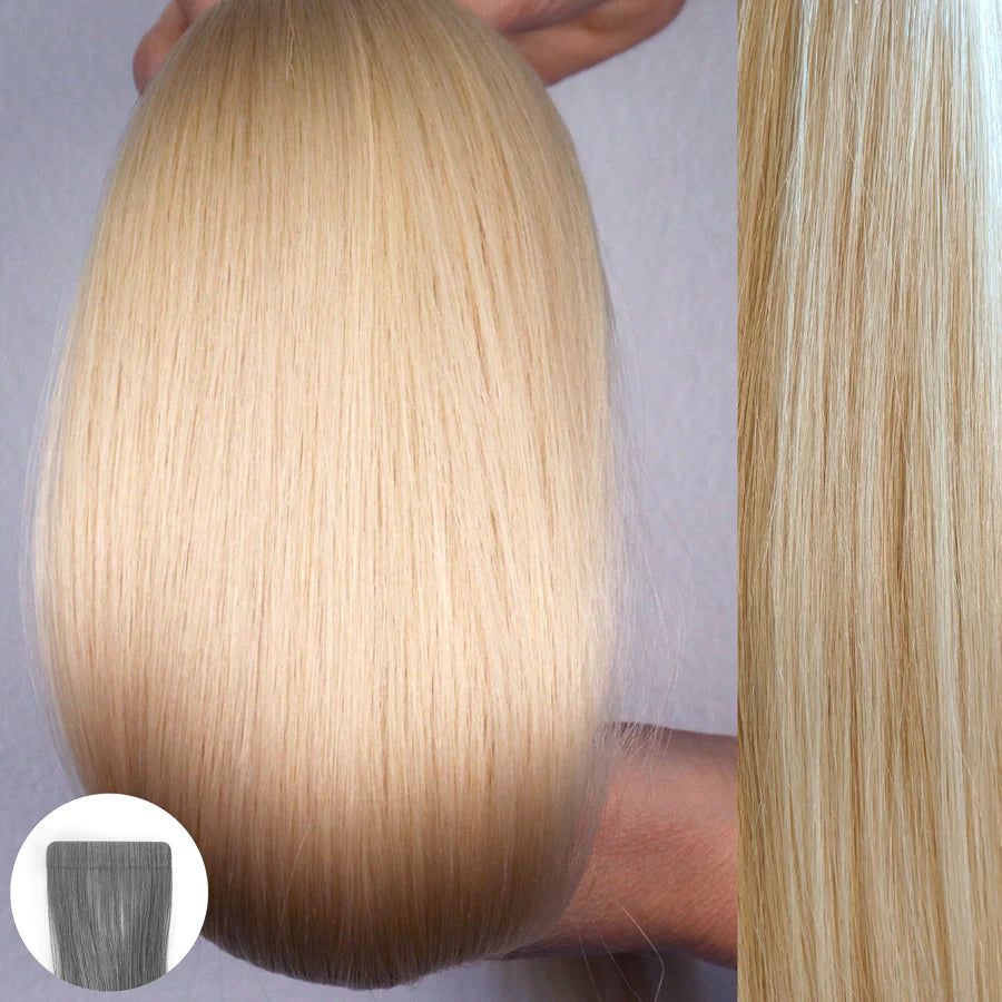 #60A Ash Platinum - Straight Tape In Extensions | 22" | 10pcs | 32492 | AQUA Hair Extensions AQUA