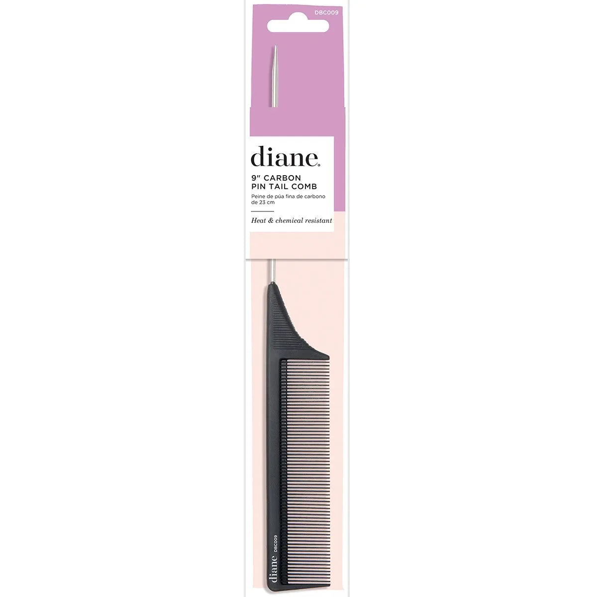 9" Carbon Pin Tail Comb | DBC009 | DIANE HAIR COLORING ACCESSORIES DIANE