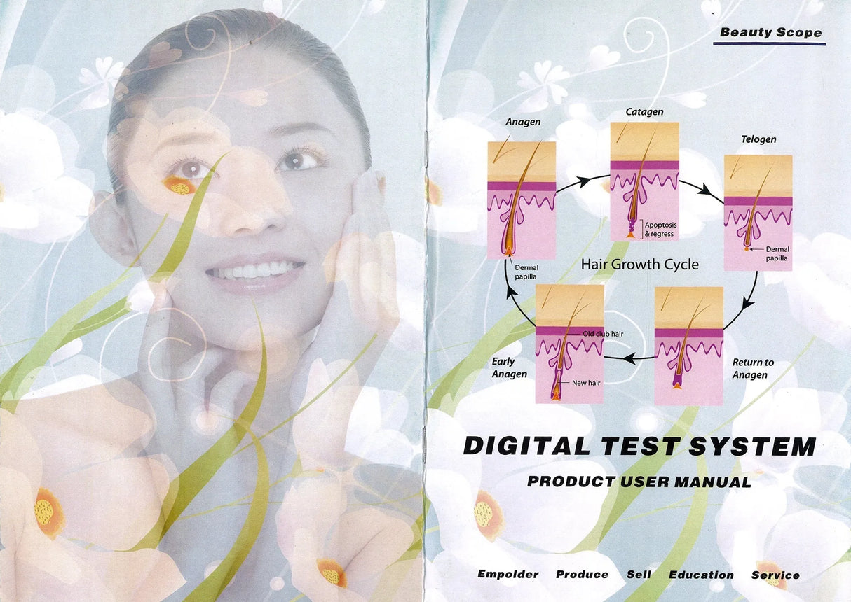 First page of the manual for the SSW ML-911 Advanced Hair and Scalp Analyzer, detailing the product’s features and instructions.