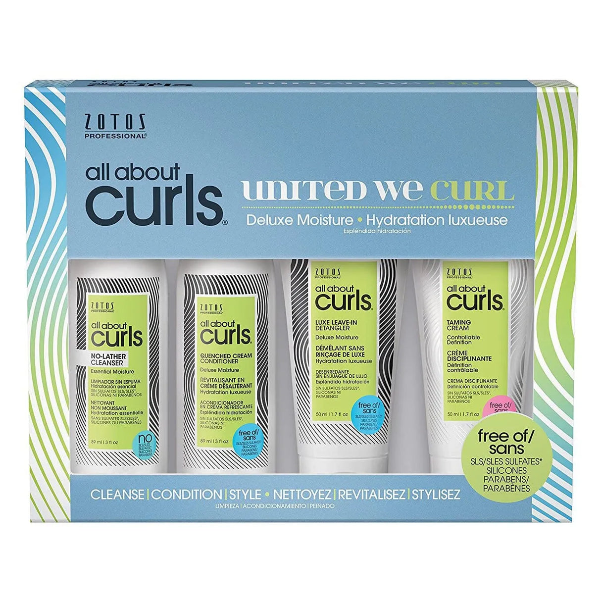 All About Curls | Deluxe Moisture Starter Kit | 4 Piece Set | ZOTOS Hair Permanents & Straighteners ZOTOS