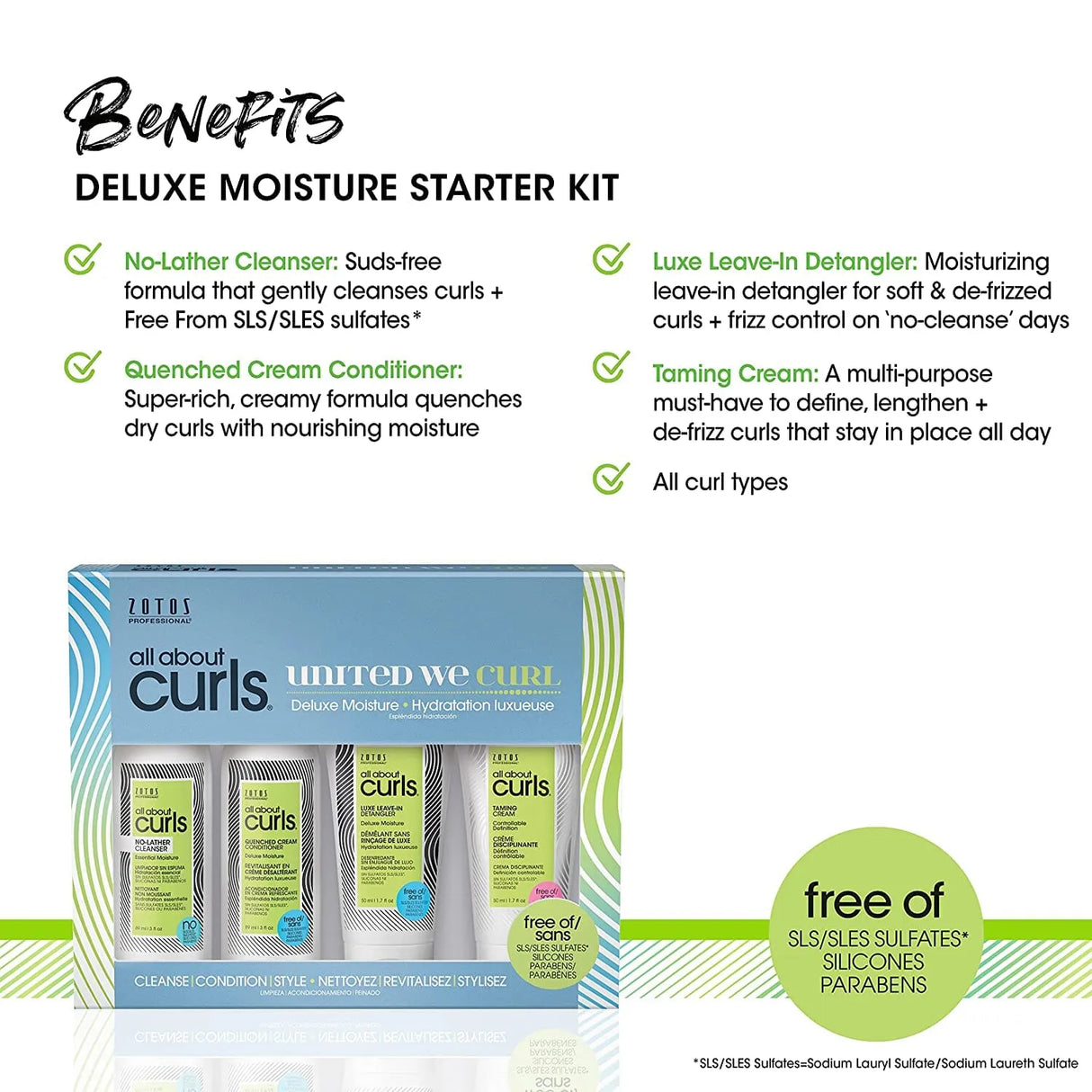 All About Curls | Deluxe Moisture Starter Kit | 4 Piece Set | ZOTOS Hair Permanents & Straighteners ZOTOS