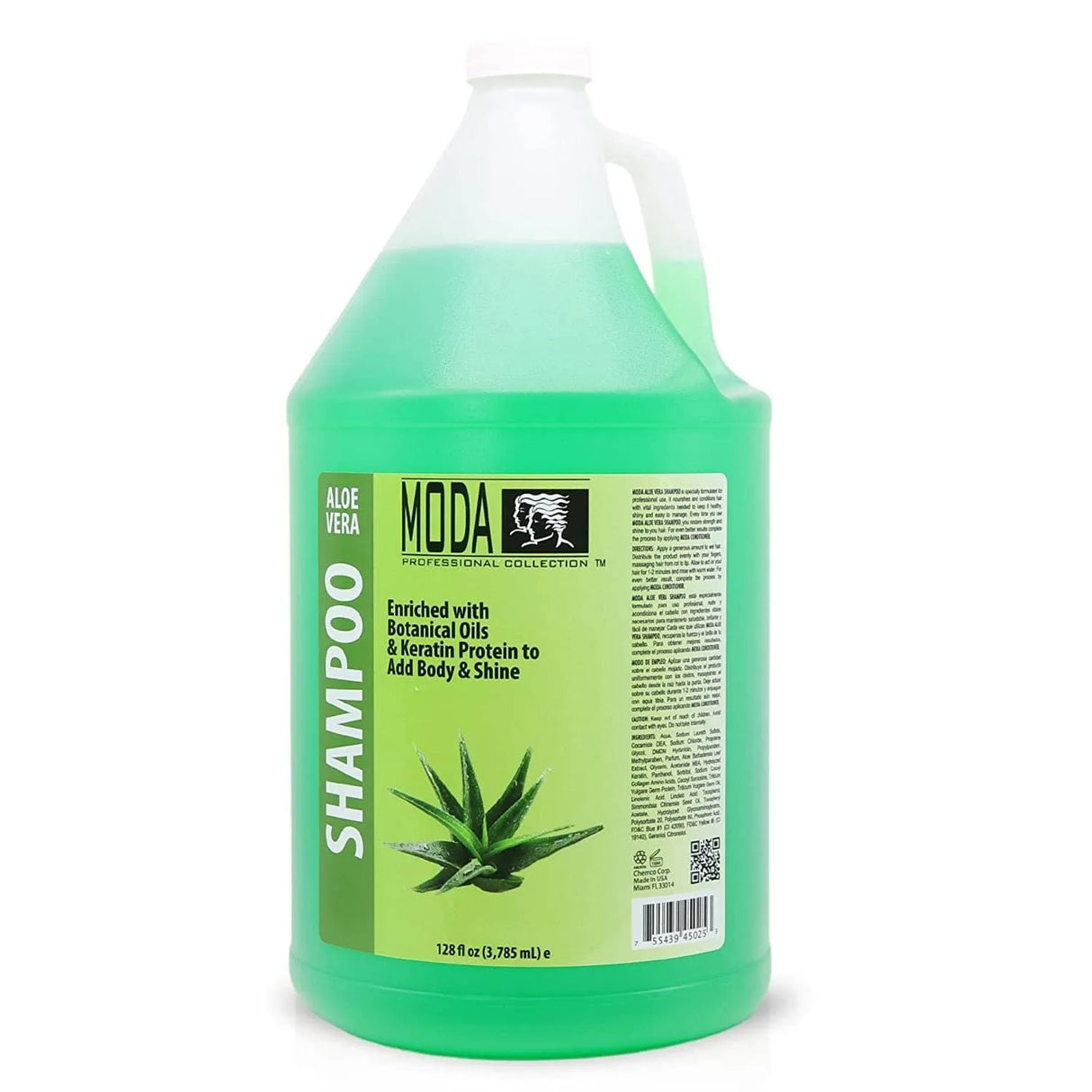 Aloe Vera Moisturizing Shampoo for all Hair Types | 128 fl oz | MODA SHAMPOO MODA