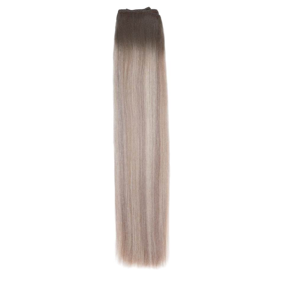 AQUA Machine Weft 18 Inch Arctic Rooted Straight 1 Piece Remy Human Hair Extension