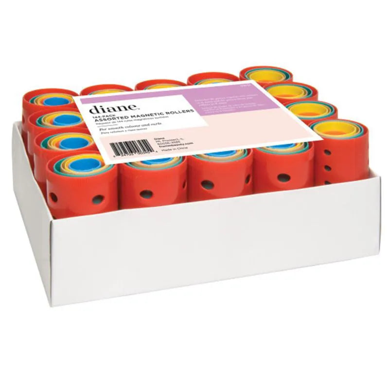 Assorted Magnetic Rollers | 144 Pack | D2701 | DIANE PERSONAL CARE DIANE