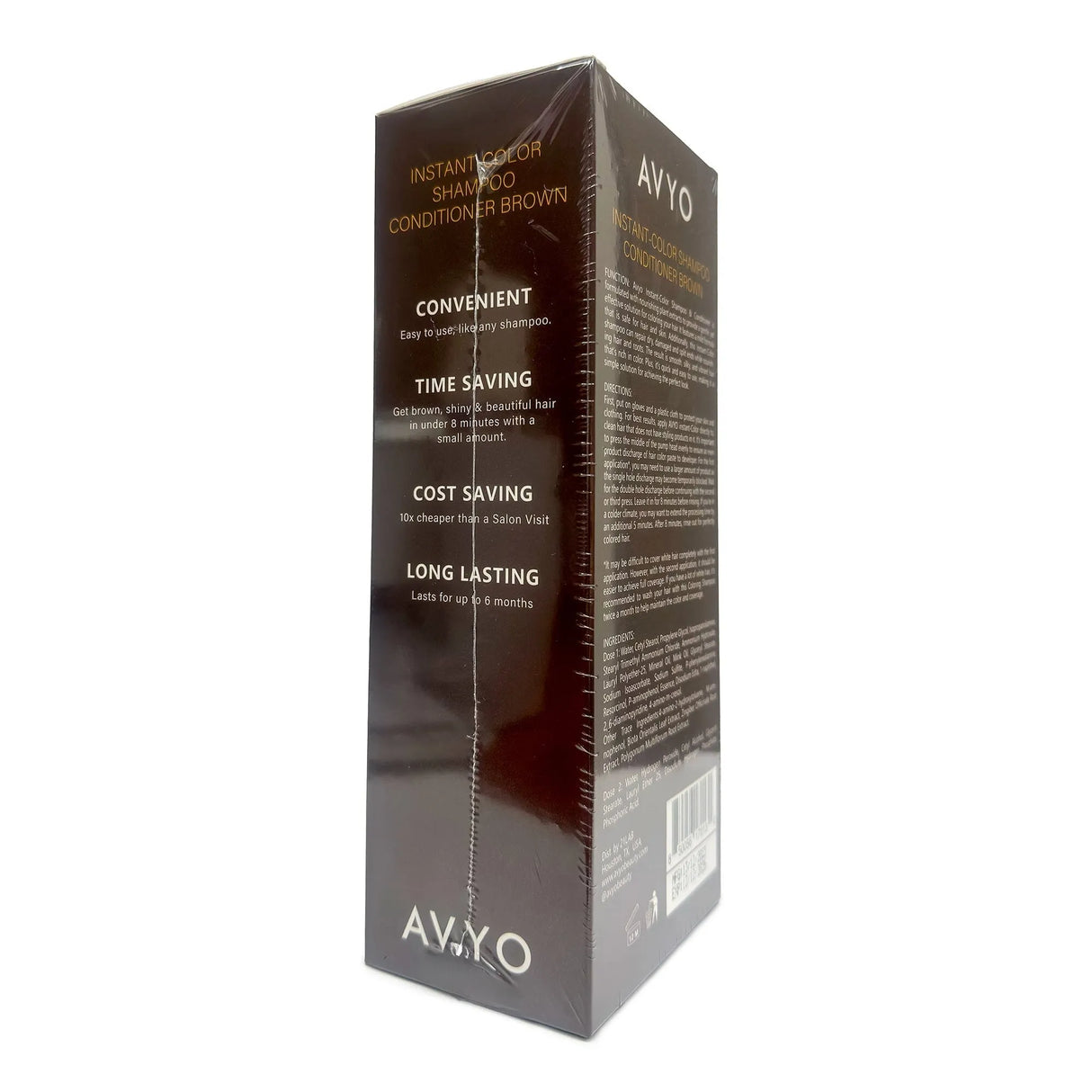Brown | Instant-Color Shampoo Conditioner | 5 in 1 | 500 mL - 16.91 fl.oz. | AVYO SHAMPOO AVYO