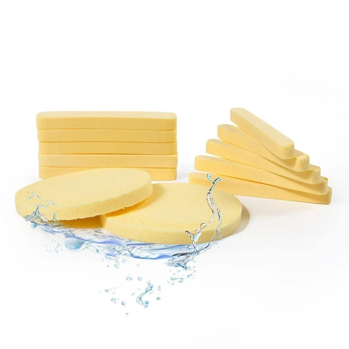 Compressed Facial Sponge | Yellow | 12 Pack | HOTLINE BEAUTY Spas HOTLINE BEAUTY