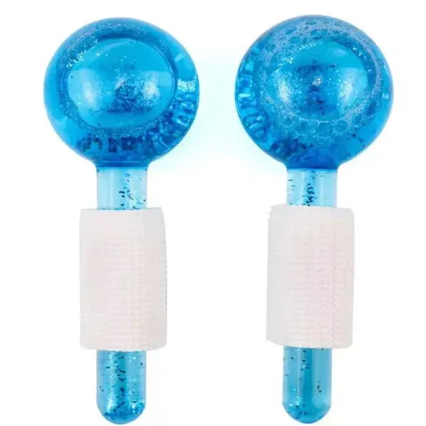 Cryotherapy Ice Globe | Blue | 2 PC | Cold Face Ice Balls for Skin Care | Daily Beauty Routines | NUDE U SPAS NUDE U
