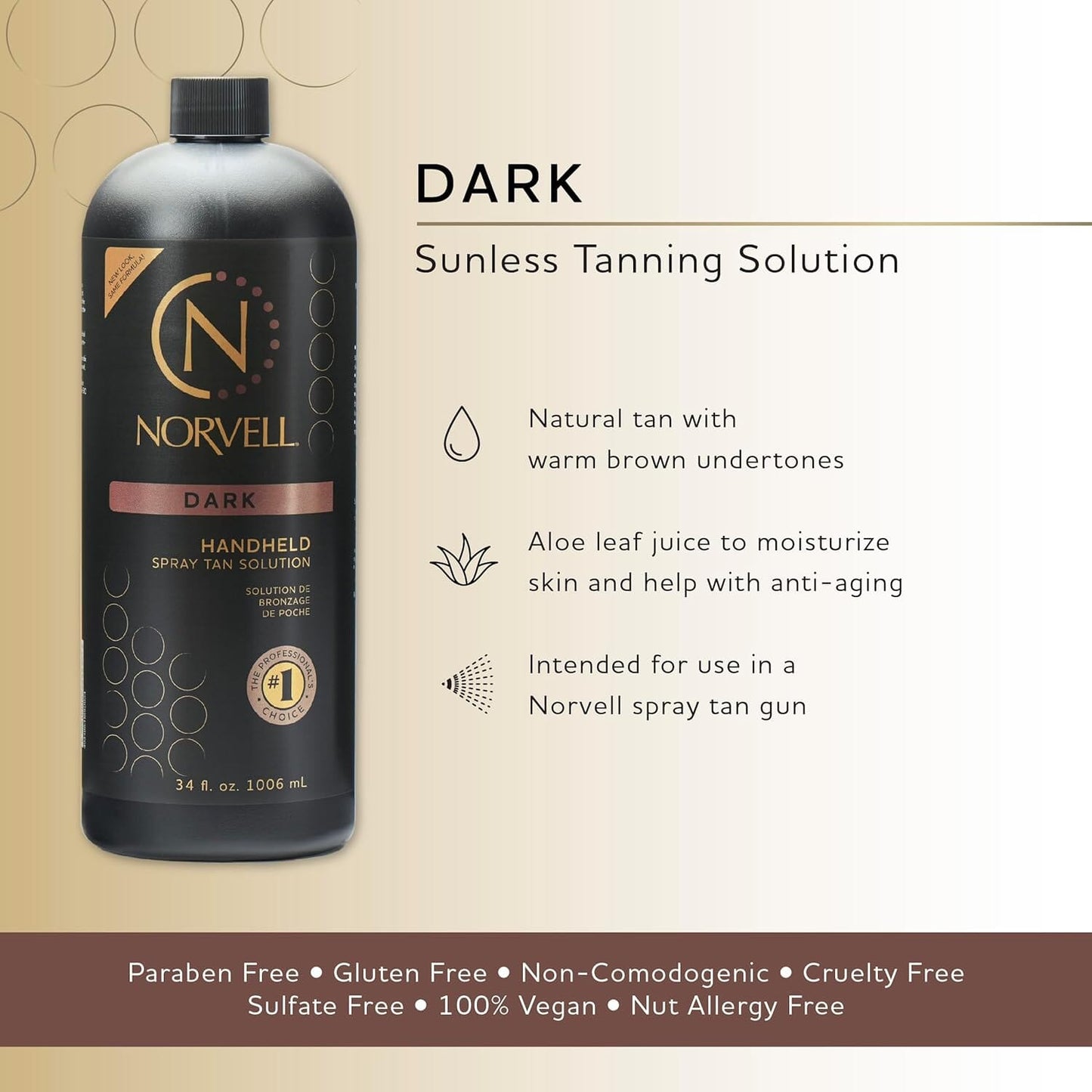 DHA Free | Handheld Spray Tan Solution | 34 fl. oz. | Norvell Tanning Oil & Lotion NORVELL