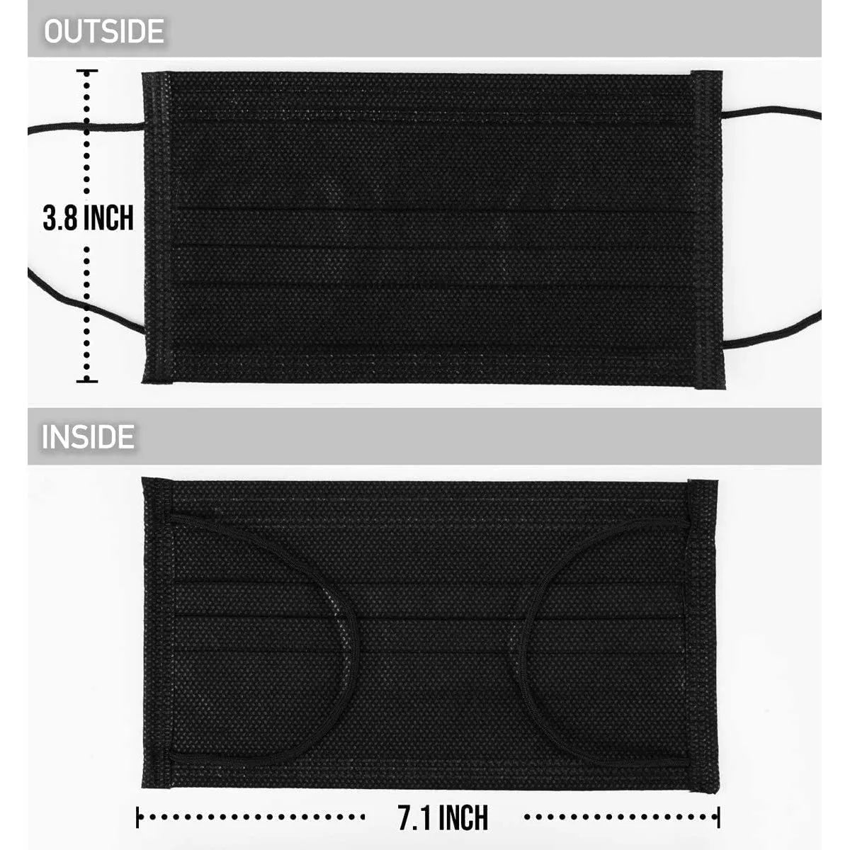 Disposable Face Masks | Black | 50 PCS | 5 x 10-Packs PERSONAL CARE SSW