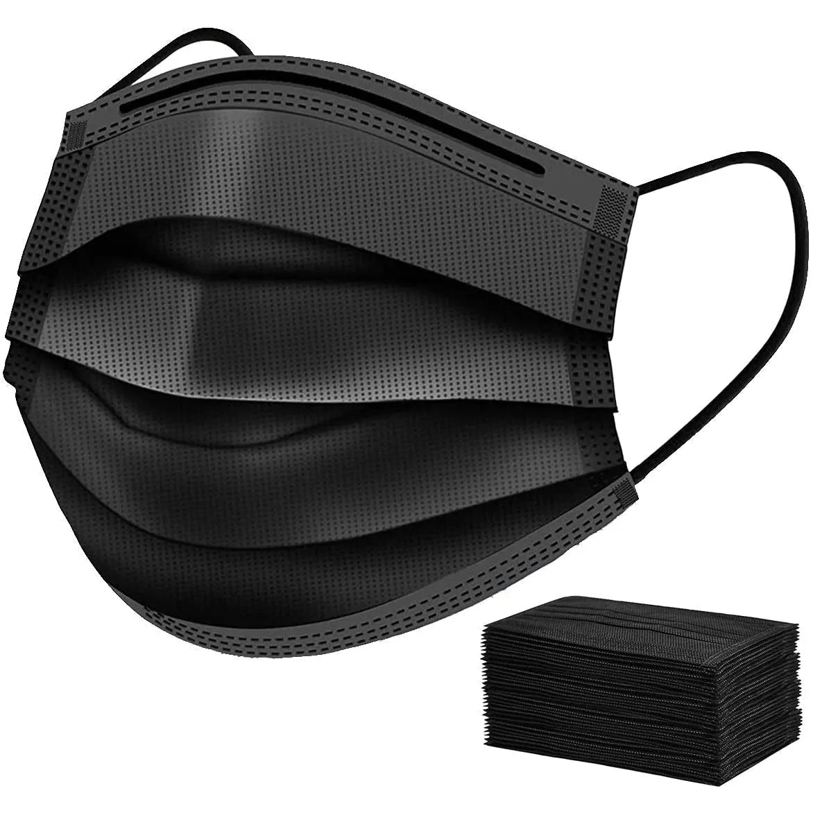 Disposable Face Masks | Black | 50 PCS | 5 x 10-Packs PERSONAL CARE SSW