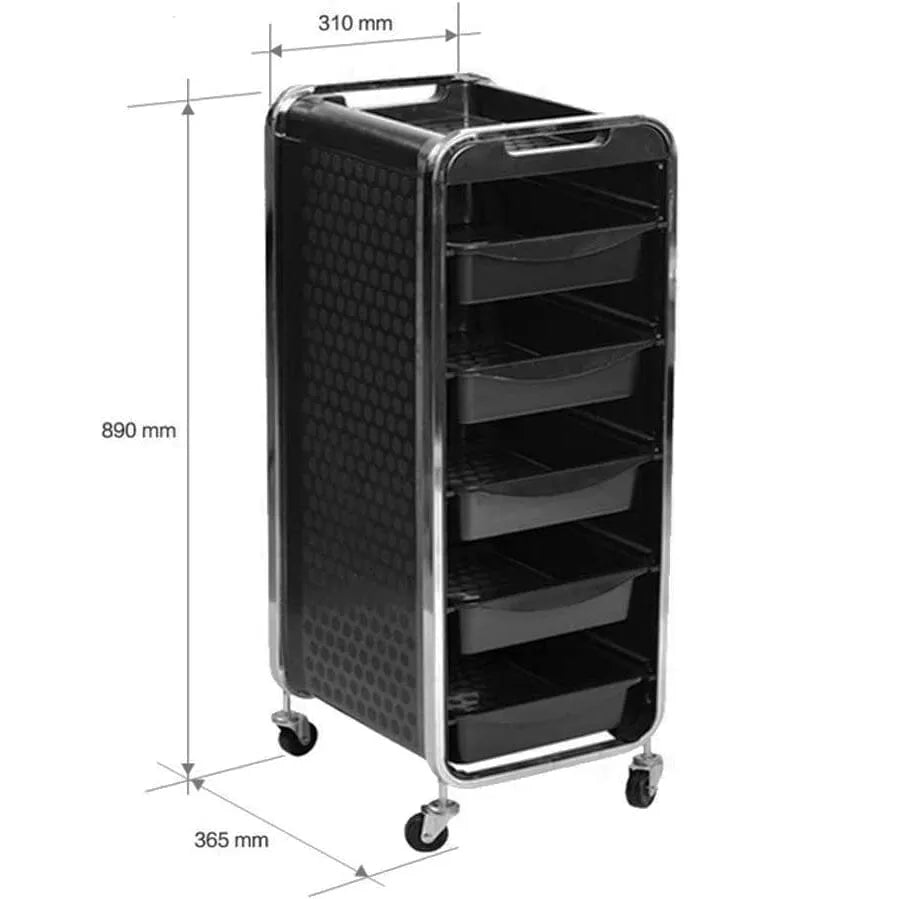 DK-38077 | Black Trolley | Multi-Function Drawers Trolley with Wheel TROLLEY SSW