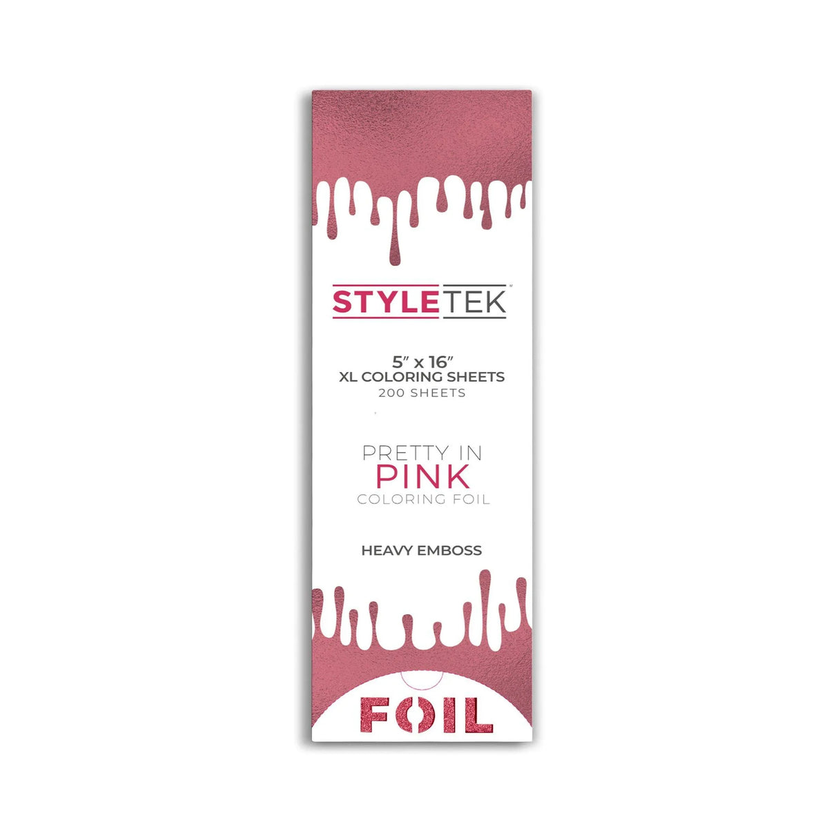 Heavy Emboss | 5" x 16" XL Coloring Foil | 200 Sheets | STYLETEK Craft Foil STYLETEK Pink