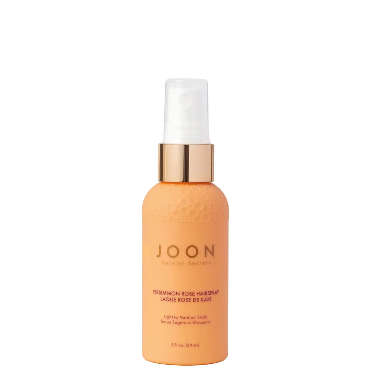 Two ounce bottle of the Joon Persimmon Rose Hairspray.