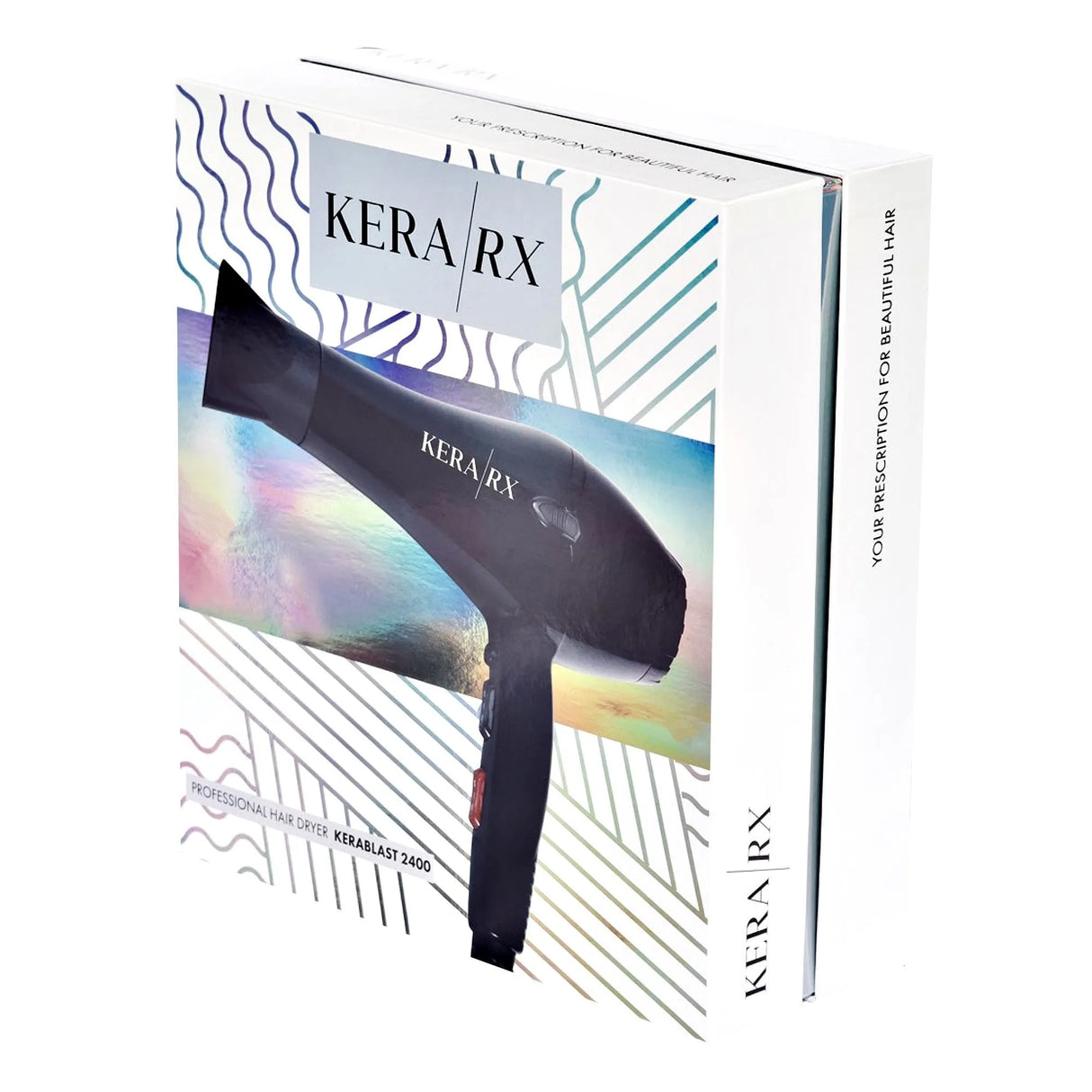 Image of the packaging for the Kera/RX KeraBlast 2400 Professional Blow Dryer.