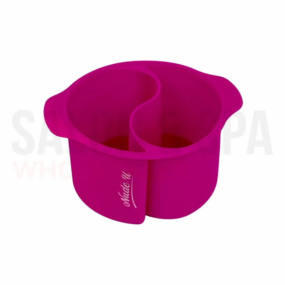 Main image of the 400 gram NudeU Dual Pot Reusable Silicone Wax Warmer Liner.