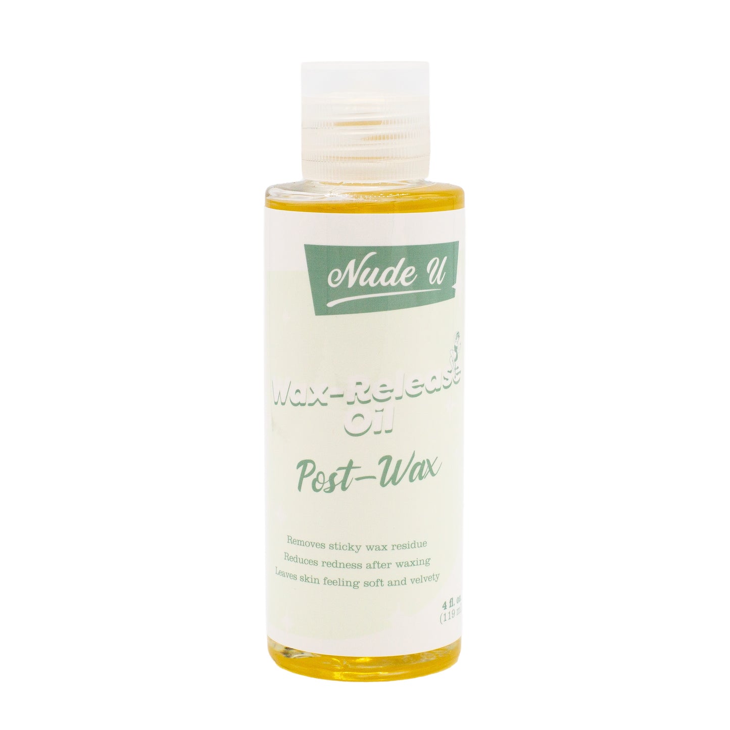 Image of the 4 fluid ounce bottle of NudeU Post-Wax Release Oil.