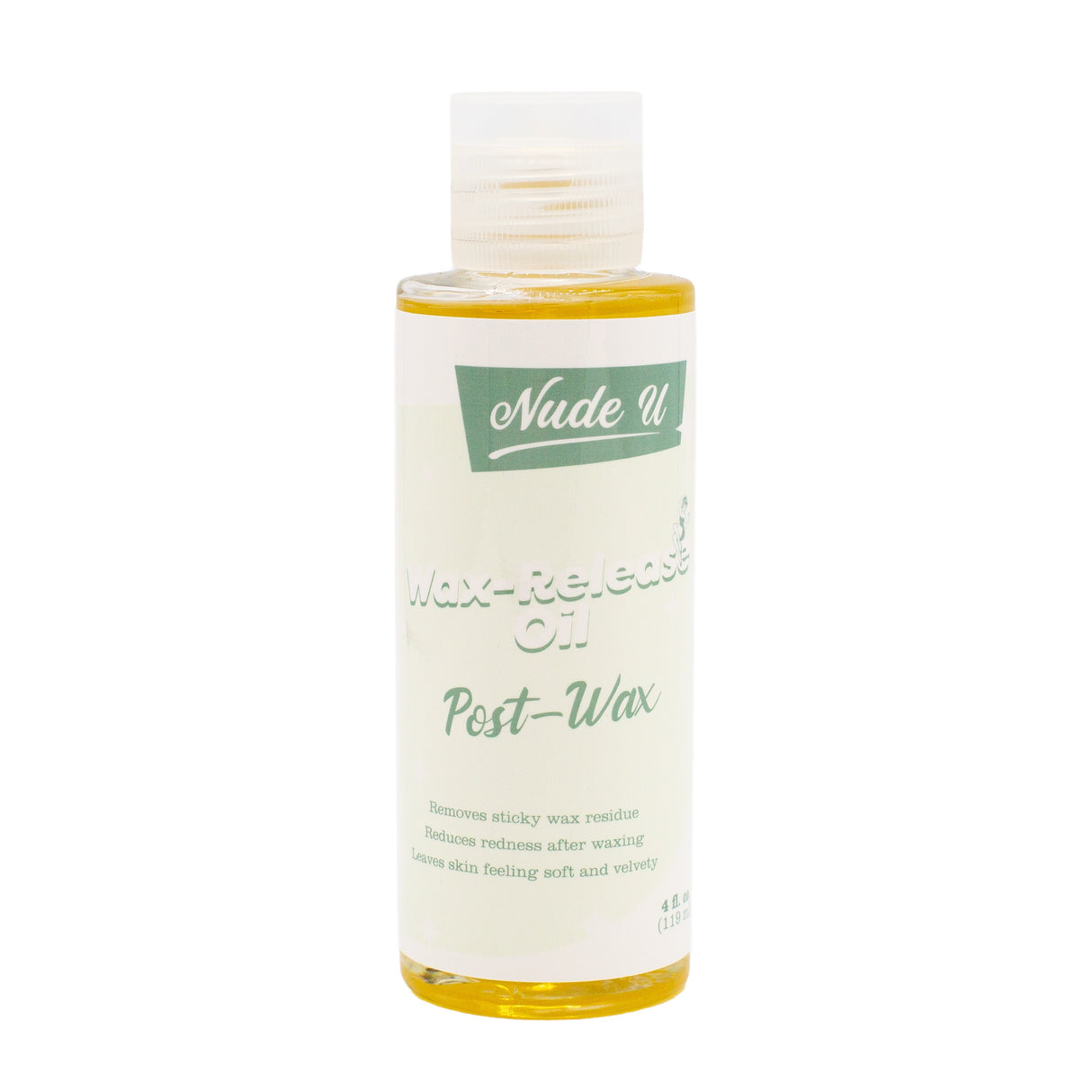 Image of the 4 fluid ounce bottle of NudeU Post-Wax Release Oil.