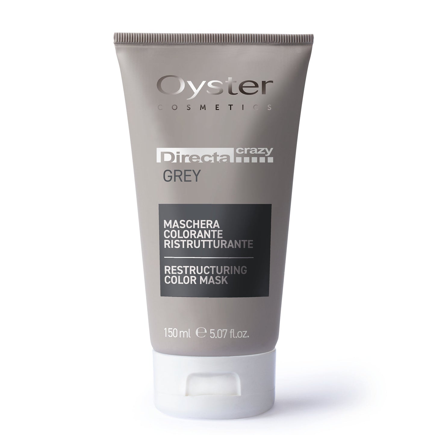 Vibrant grey shade of Oyster Directa Crazy hair color, offering a bold, temporary hue for creative and eye-catching salon color transformations.