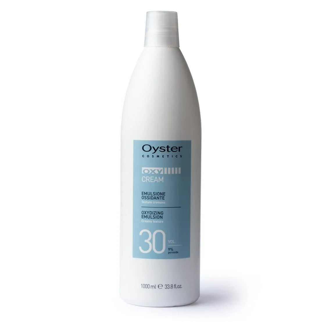 Main image of the Oyster Oxy Cream Developer 30 Vol. 9% Peroxide Oxidizing Emulsion 1000-milliliter bottle.