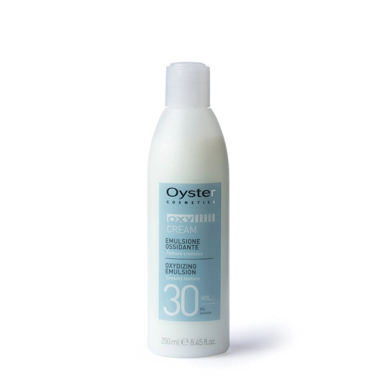 Main image of the Oyster Oxy Cream Developer 30 Vol. 9% Peroxide Oxidizing Emulsion 250-milliliter bottle.