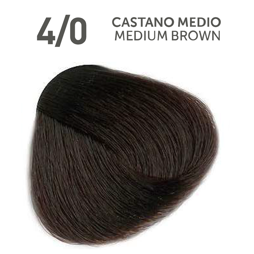 Perlacolor No Ammonia 4/0 Medium Brown Professional Hair Color 100 ml - permanent hair dye for salon use.