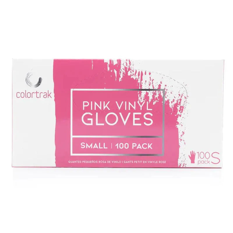 Pink Vinyl Gloves | Small | 100 Pack | 109DG-S | COLORTRAK Foil COLORTRAK