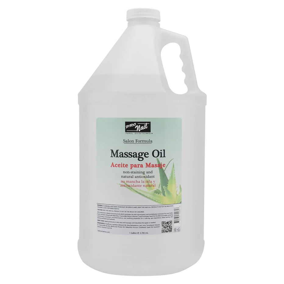 Image of the 1 gallon bottle of Pro Nail Uscented Massage Oil.