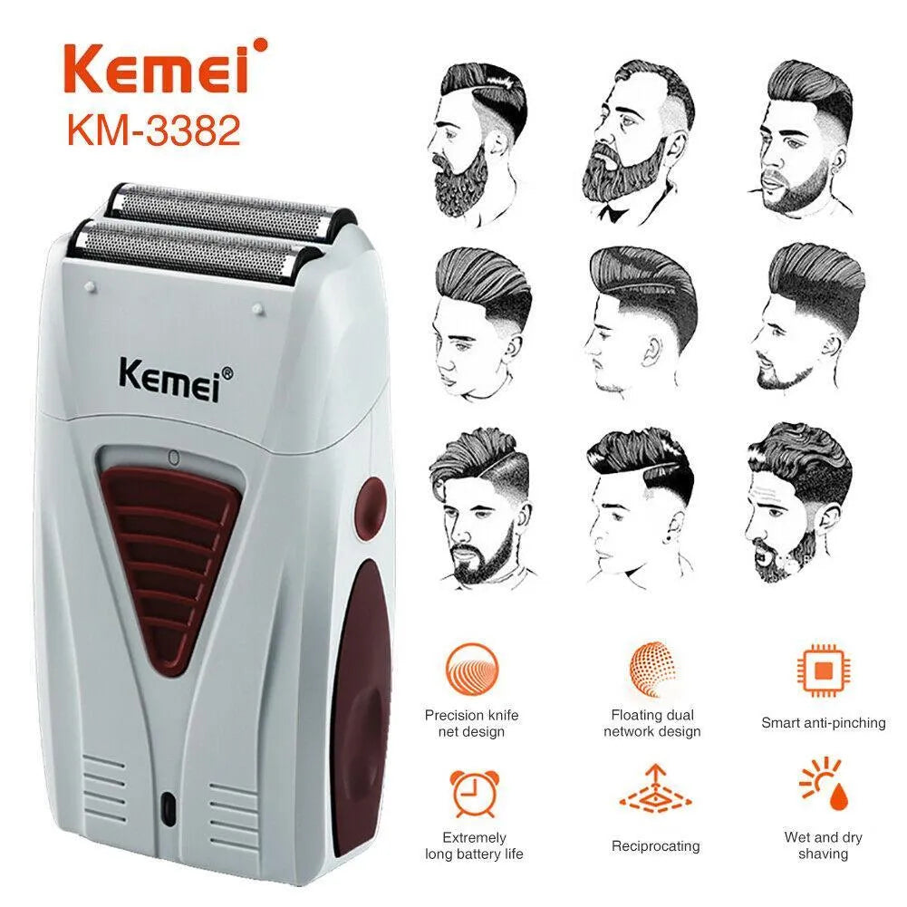 Reciprocating Electric Shaver | Titanium Foil Metal Tool Head | Kemei PERSONAL CARE KEMEI