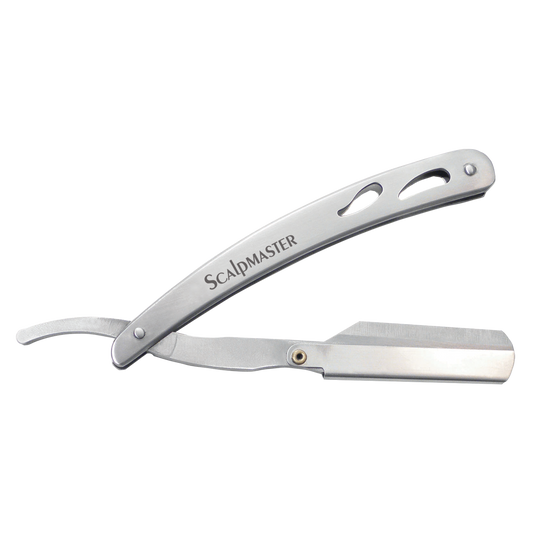 Scalpmaster straight razor on a white background