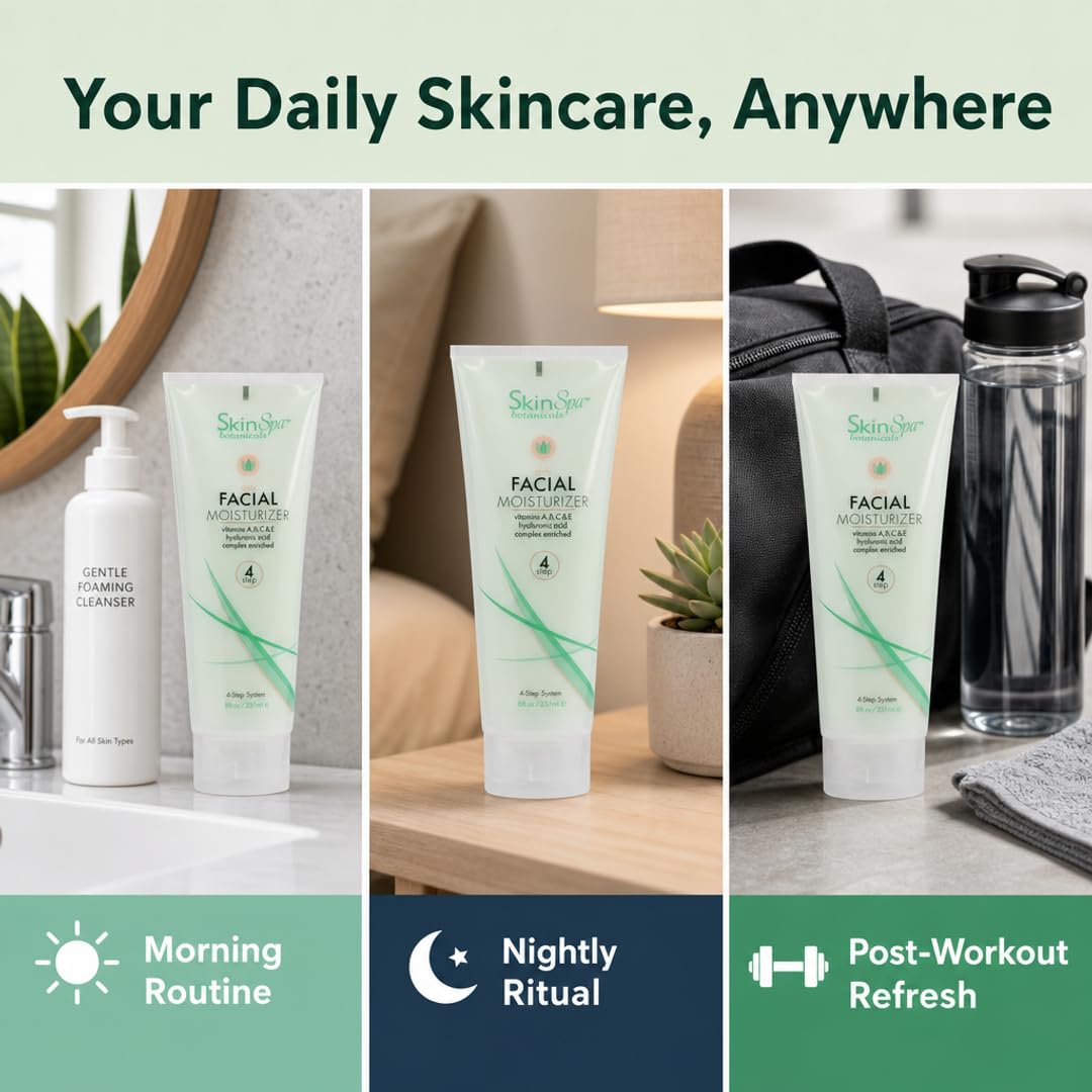 Images shows the features of the Step 4 Skin Spa Daily Moisturizer