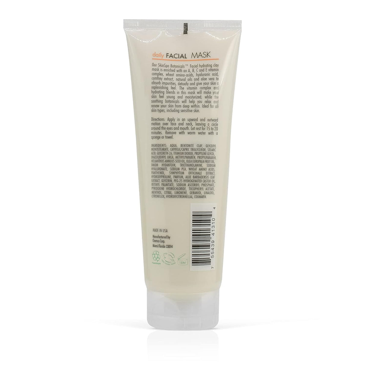 Back image of the Skin Spa Daily Facial Mud Mask