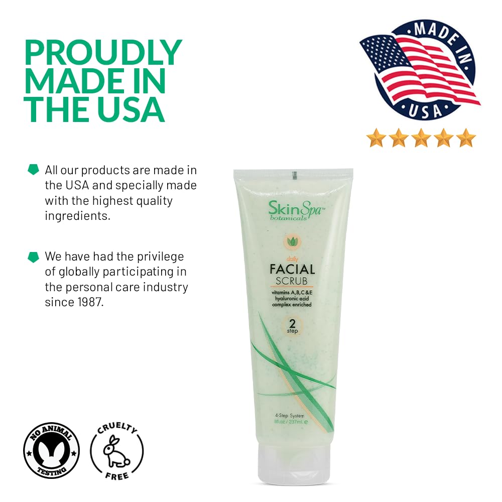Image showing the features of the Skin Spa Daily Facial Scrub