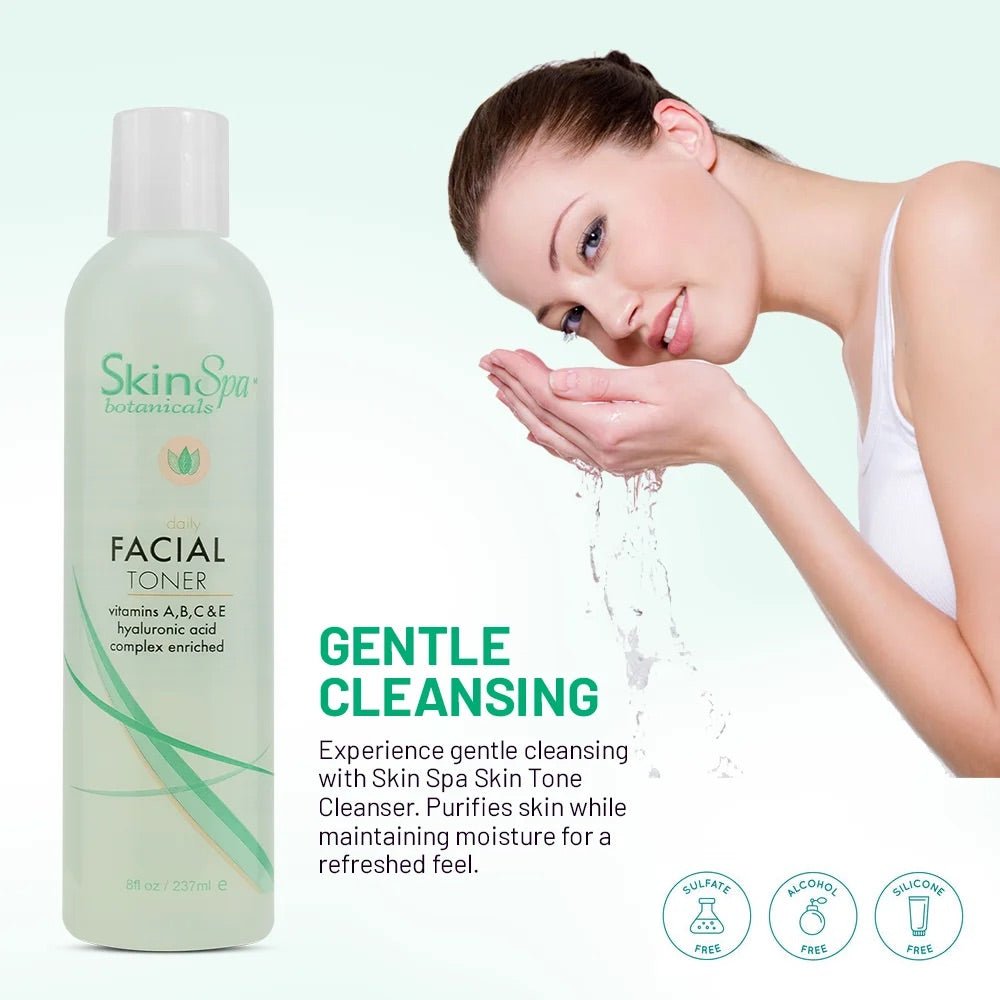 Image showing the features for the Skin Spa Daily Hydrating Facial Toner.