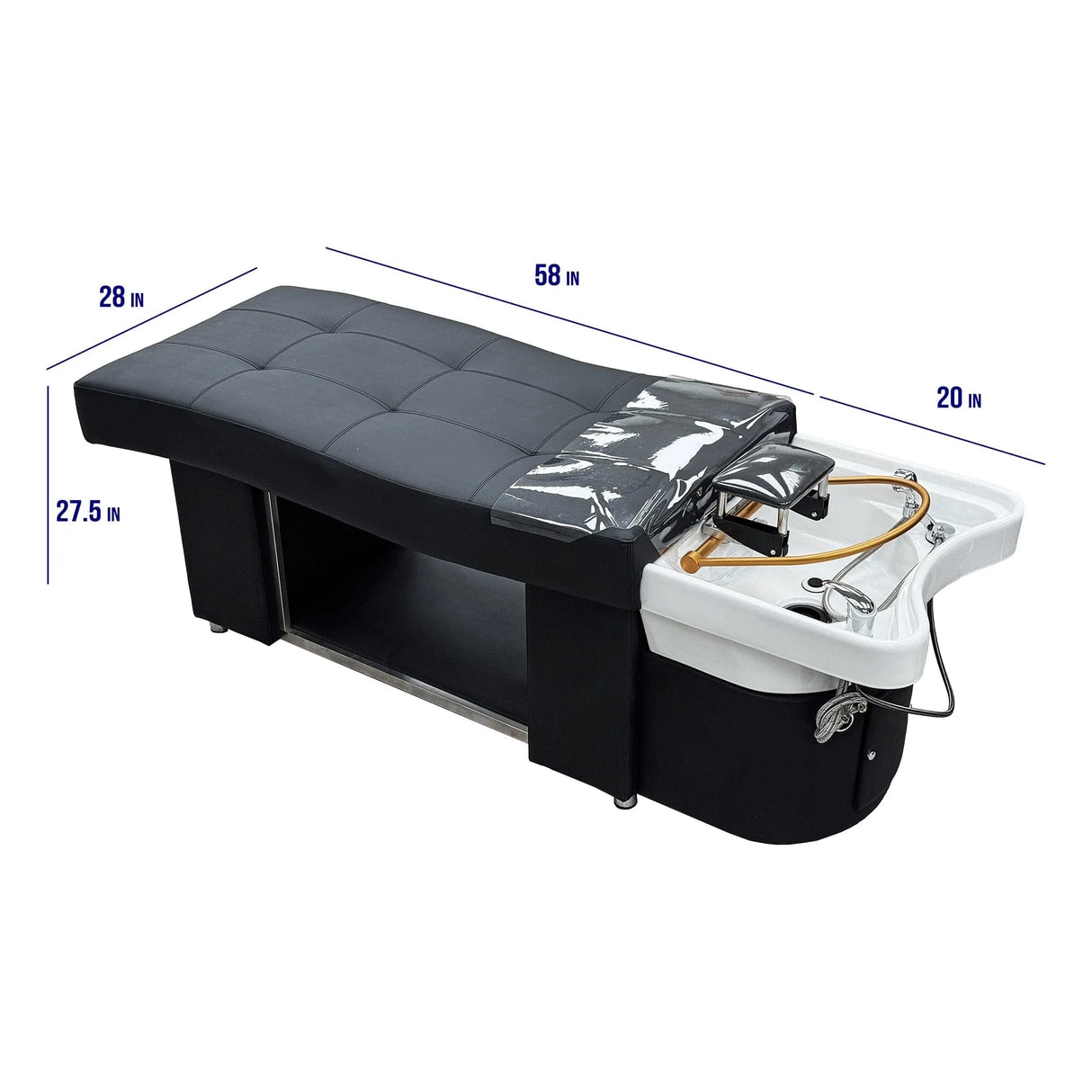 Image showcasing the dimensions of the SSW 1292 Head Spa Massage Bed.