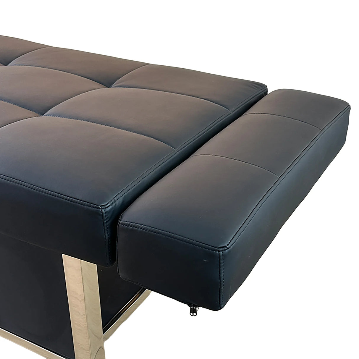 Detail image of the leg extender on the black SSW 611-1D Fresh Water Japanese Head Spa Massage Bed