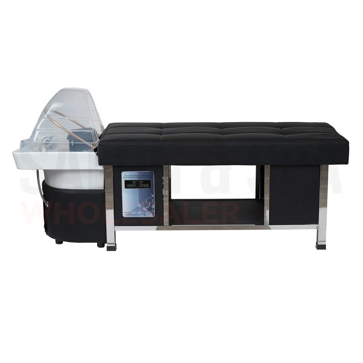 Profile view of the black SSW 611-1NM Japanese Head Spa Massage Bed.