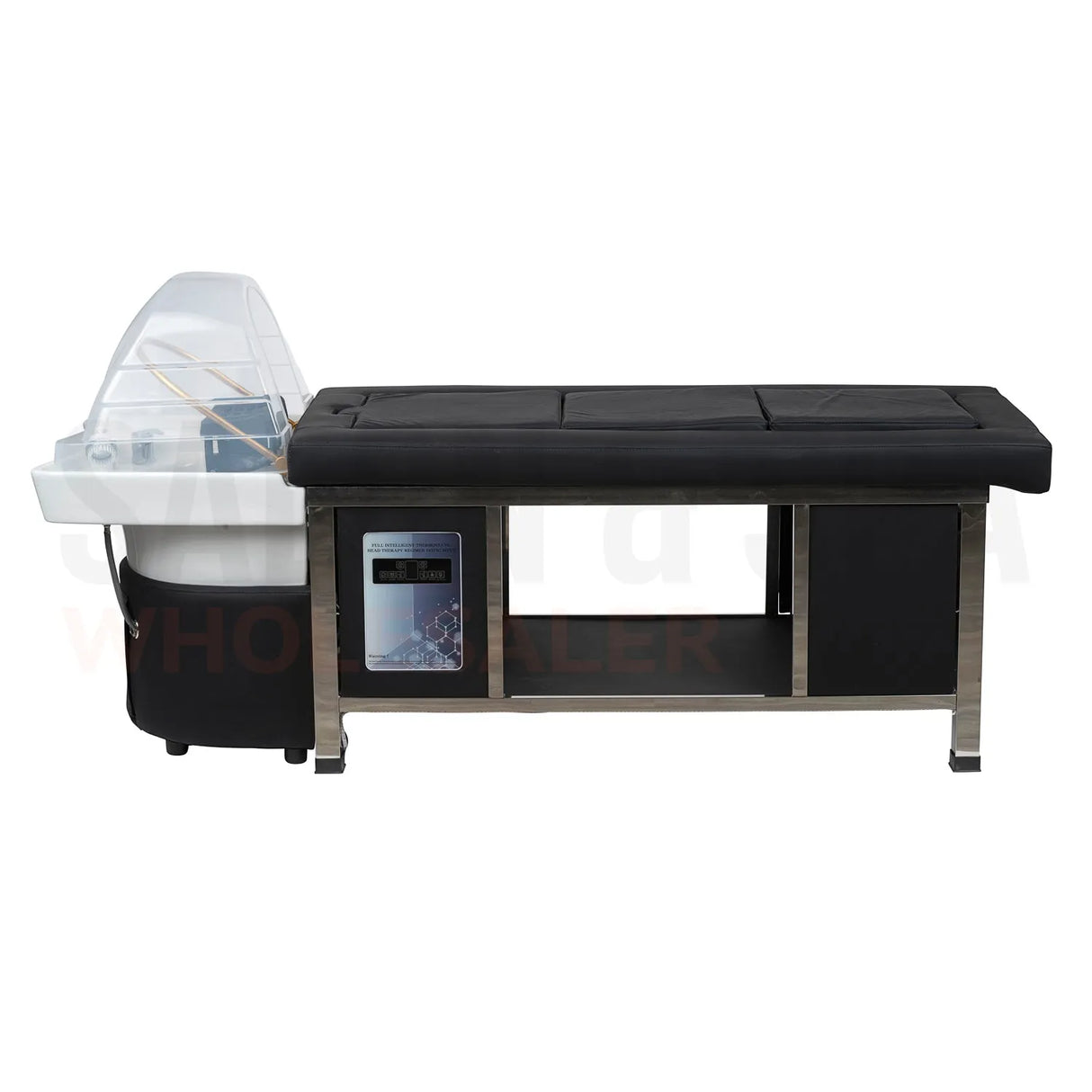 Profile view of the black SSW 611-2 Japanese Head Spa Massage Bed.