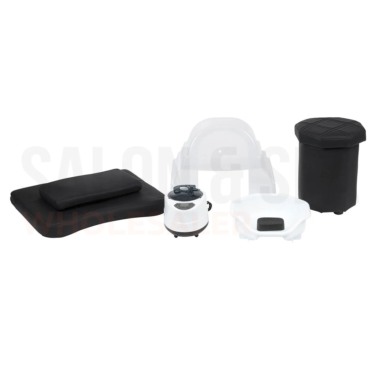Included accessories for the black SSW 611-4 Japanese Head Spa Massage Bed.