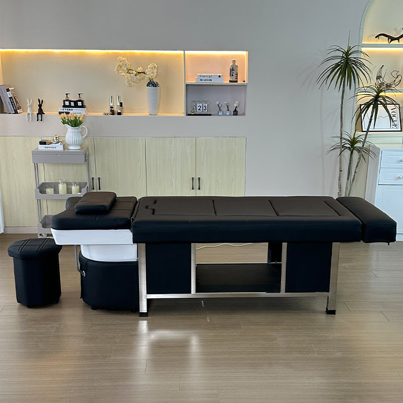 Lifestyle image of the black SSW 611-4D Fresh Water Japanese Head Spa Massage Bed