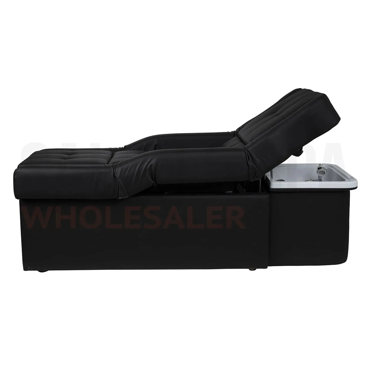 Image showcasing the electric lifting back cushion of the black SSW 631 Japanese Head Spa Massage Bed.