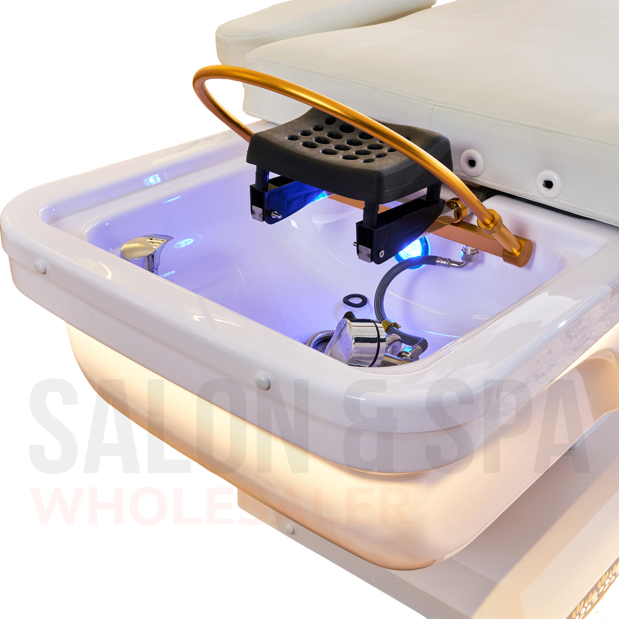 Image of the sink on the light cream SSW 645D Fresh Water Electric Japanese Head Spa Massage Bed.