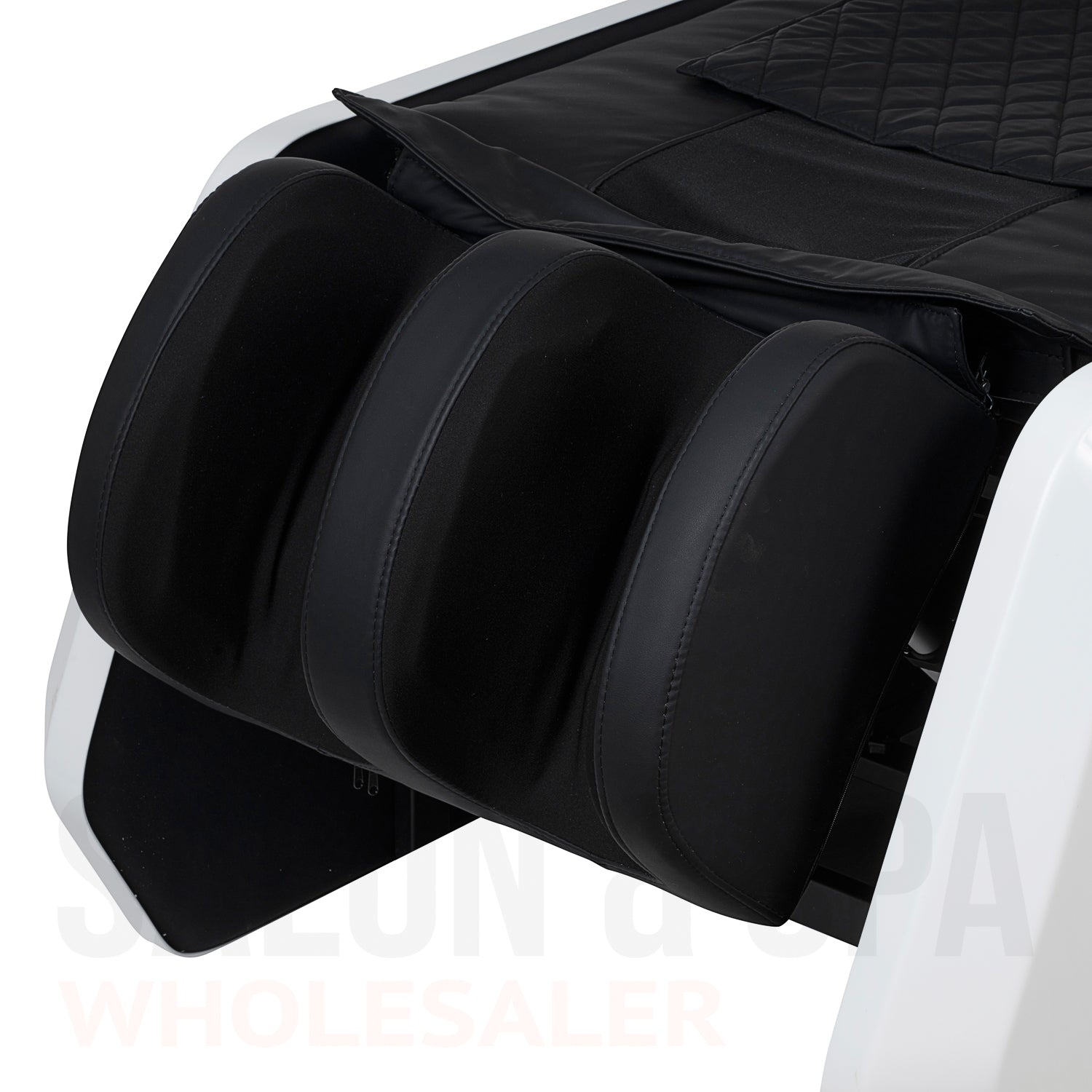 Detail image of the leg massagers on the SSW A029 Japanese Head Spa Massage Bed.