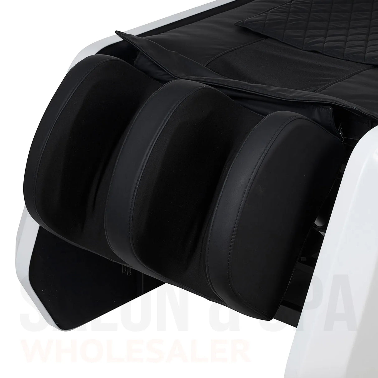 Detail image of the leg massagers on the SSW A029 Japanese Head Spa Massage Bed.