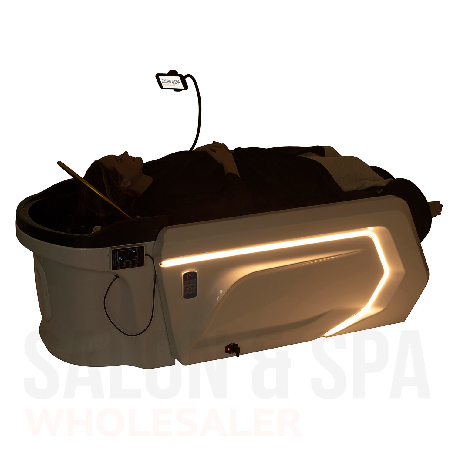 Image showcasing the LED lights on the SSW A029 Japanese Head Spa Massage Bed.