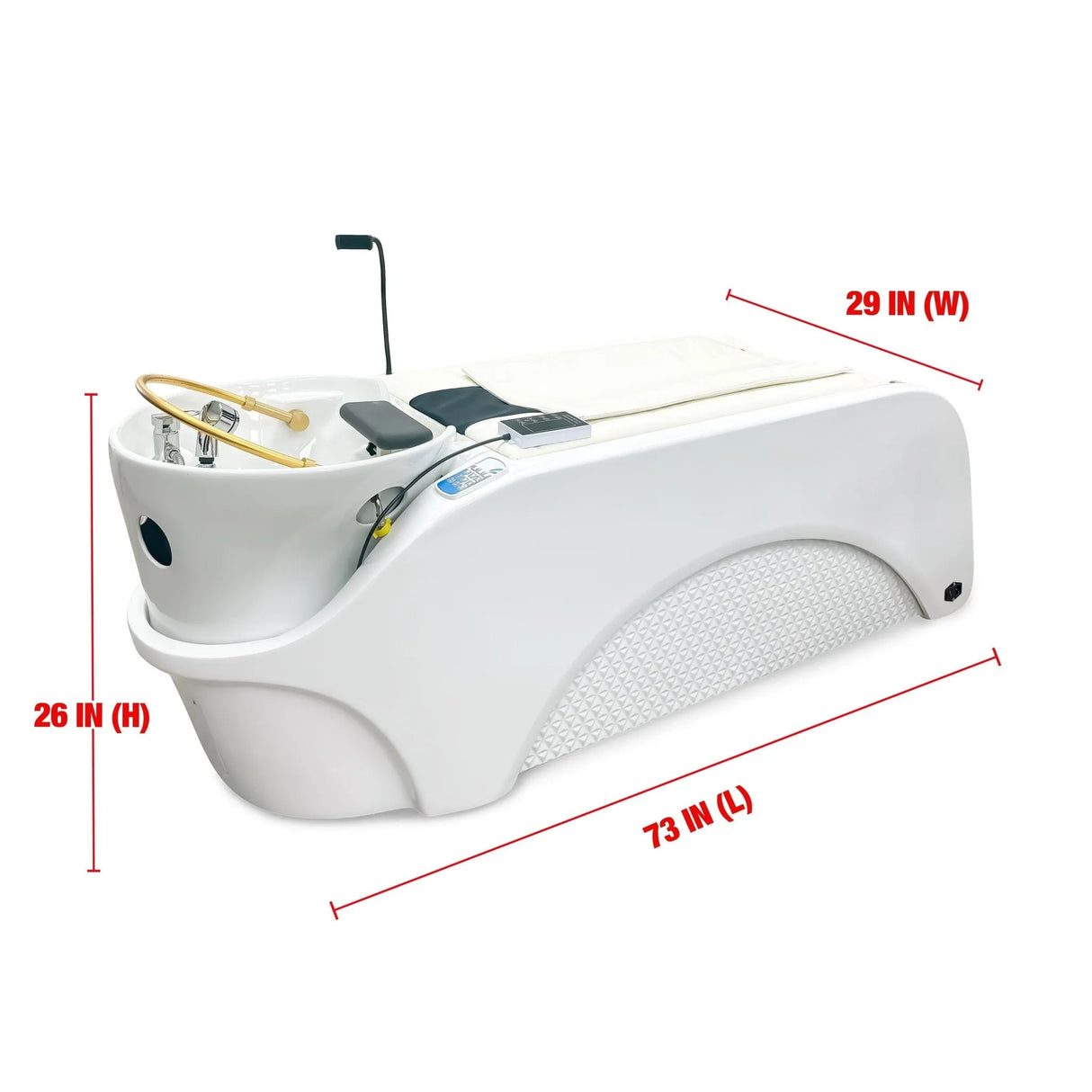 Overall dimensions of the SSW A035 Japanese Head Spa Massage Bed